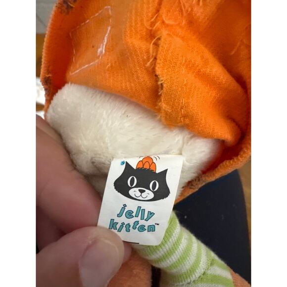 Jelly Kitten Friend Orange Dress Jellycat Cat Soft Toy 9.5” My Little Friends - Picture 4 of 4